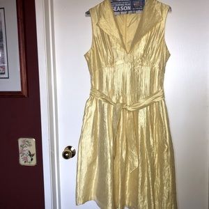 Vintage London Times sz 10 Lemon Yellow dress